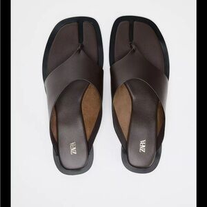 Zara Brown Sandals with Cross-Strap Design